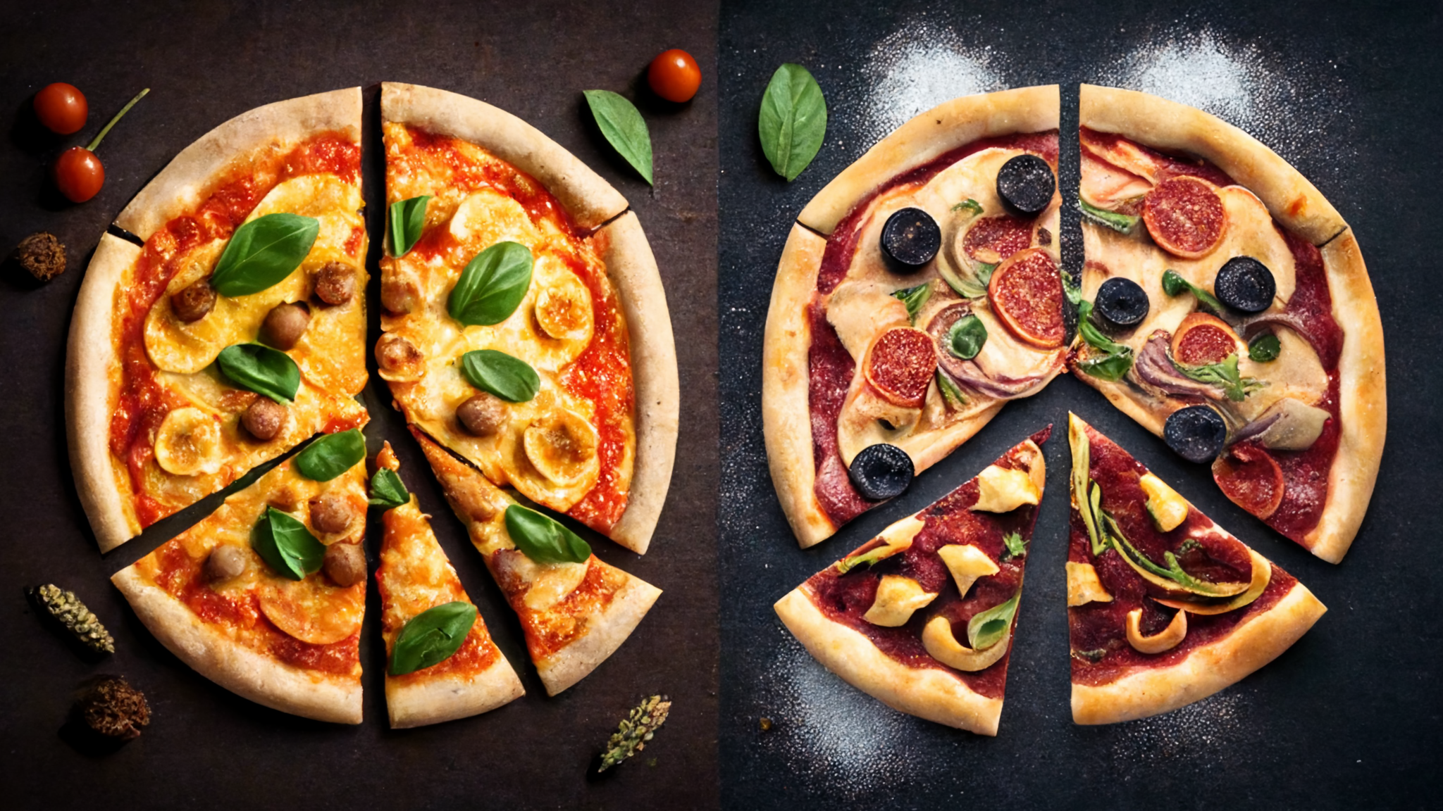 L'immagine rappresenta L'Evoluzione della Pizza nel Tempo: dall'Antichità ai giorni nostri: dalle origini alle gourmet